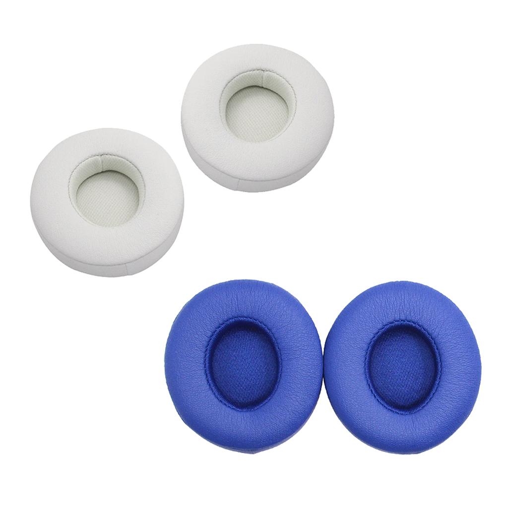 2Pair Ear Pads Cushions Replacement for Beats Solo 2 Solo 3 White & Blue