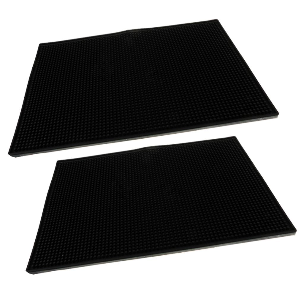 2x Rubber Bar Service Mat Water Proof PVC Mat Kitchen Glass Coaster 30x45CM