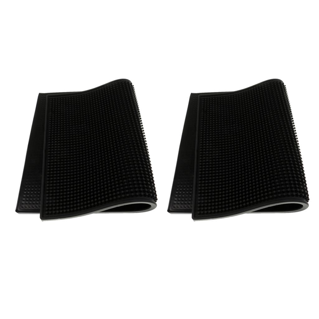 2x Rubber Bar Service Mat Water Proof PVC Mat Kitchen Glass Coaster 30x45CM