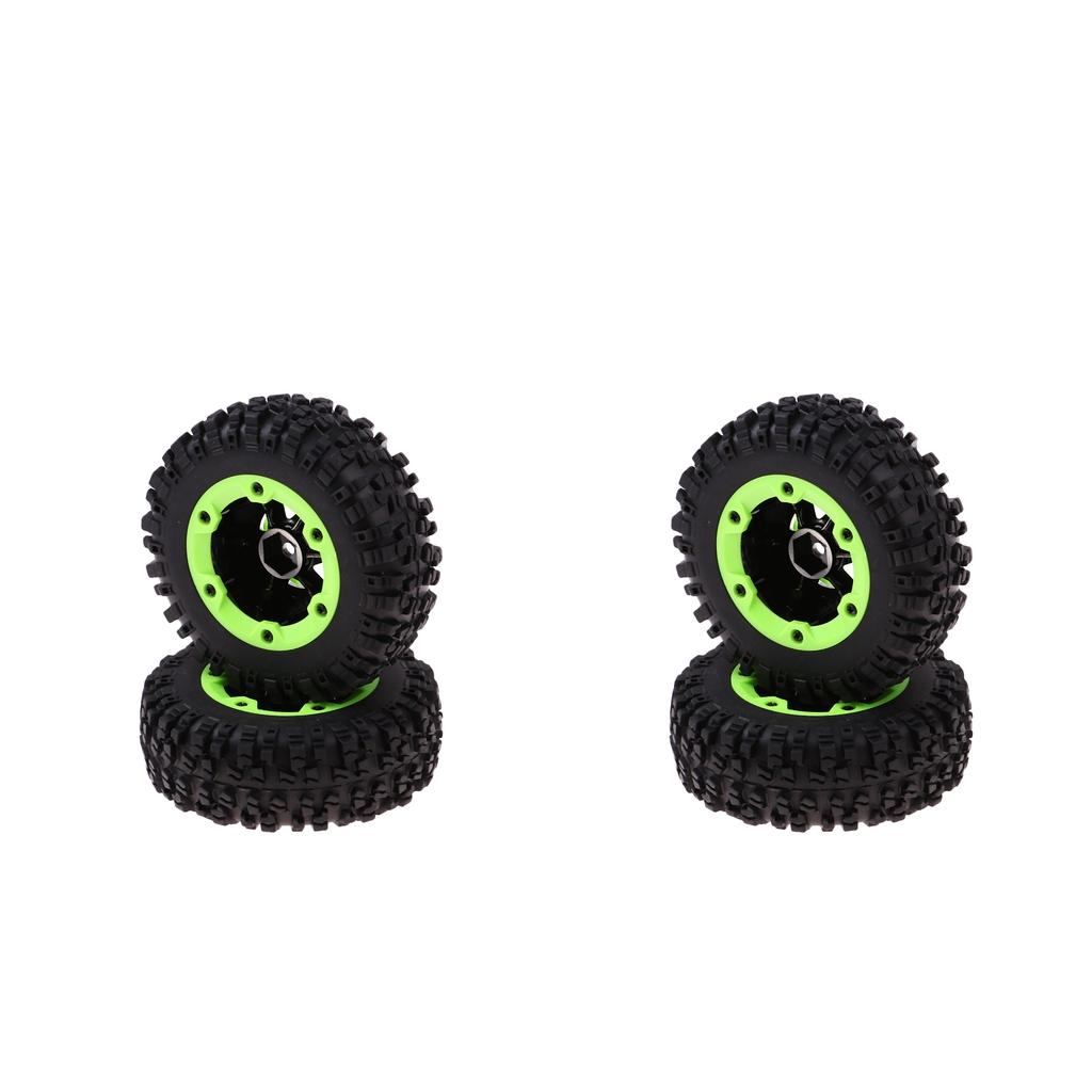 4x Rubber Tire Tyres with Metal Wheels for WLtoys 12428 1/12 RC Buggy Parts