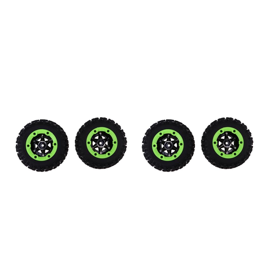 4x Rubber Tire Tyres with Metal Wheels for WLtoys 12428 1/12 RC Buggy Parts