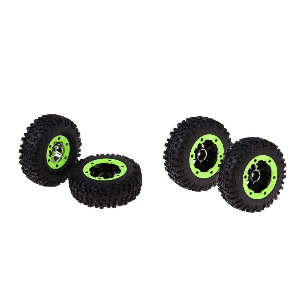 4x Rubber Tire Tyres with Metal Wheels for WLtoys 12428 1/12 RC Buggy Parts