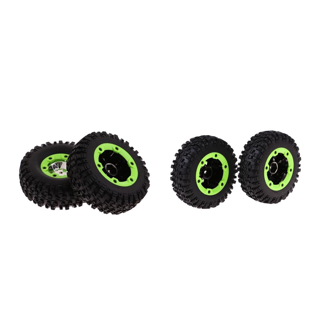 4x Rubber Tire Tyres with Metal Wheels for WLtoys 12428 1/12 RC Buggy Parts