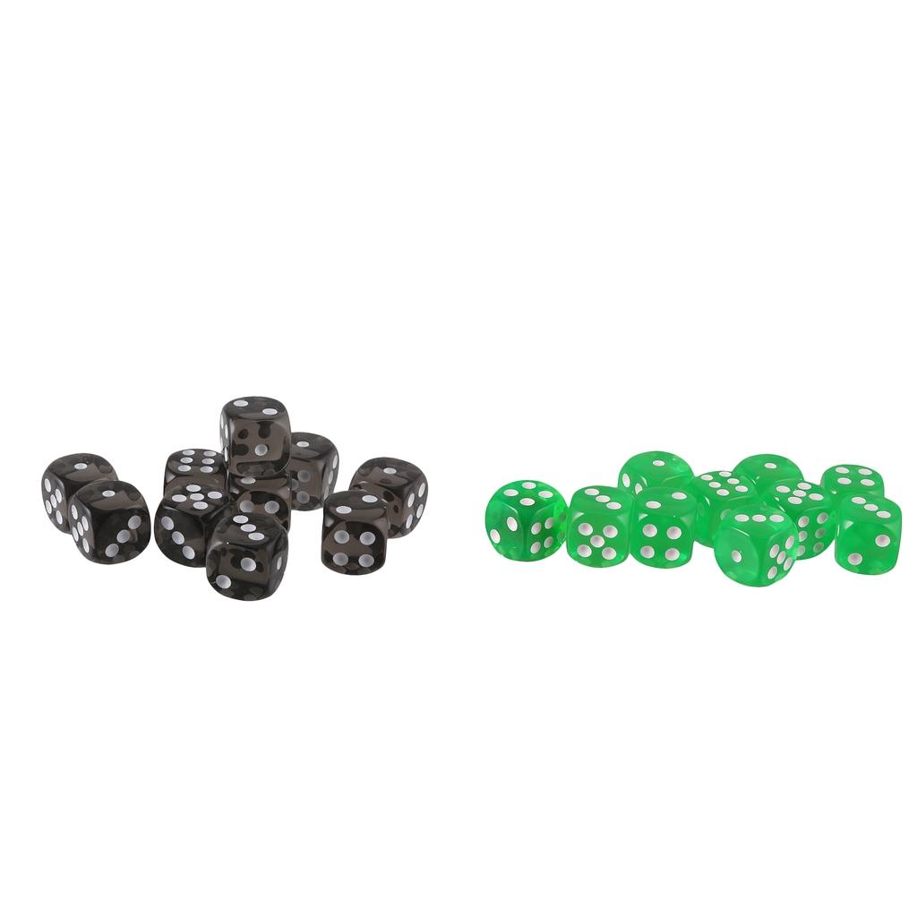 20pcs Acrylic Six Sided D6 Dice for D&D TRPG Party Board Game Accessories