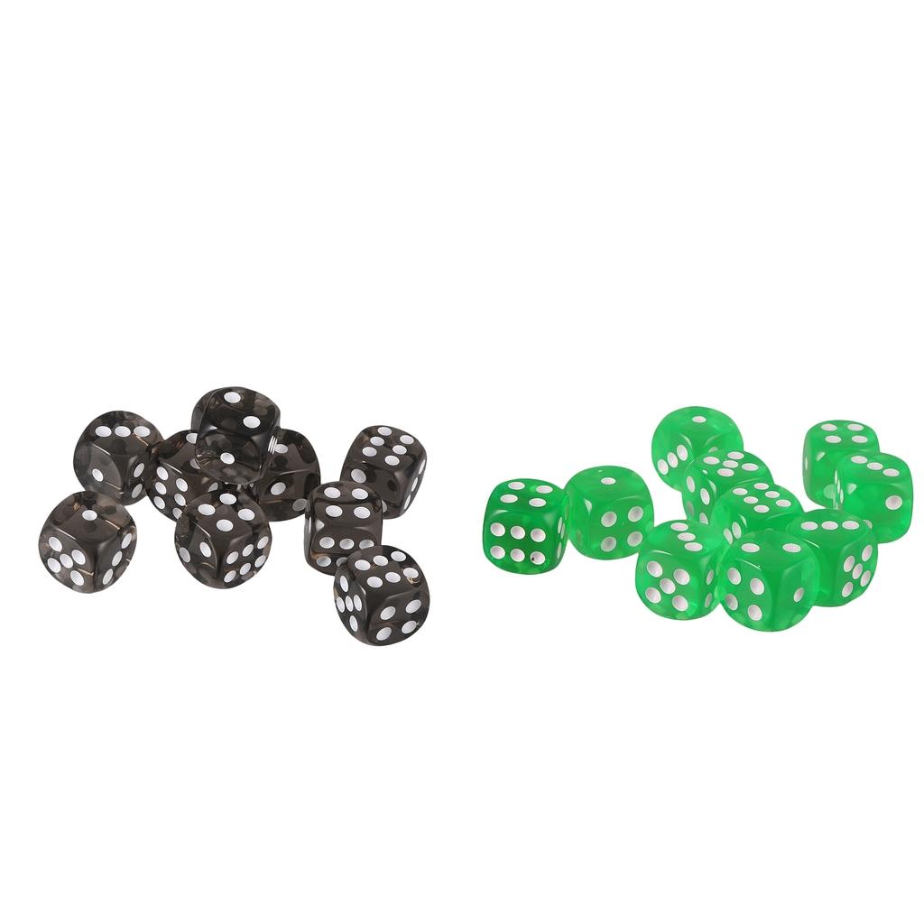 20pcs Acrylic Six Sided D6 Dice for D&D TRPG Party Board Game Accessories