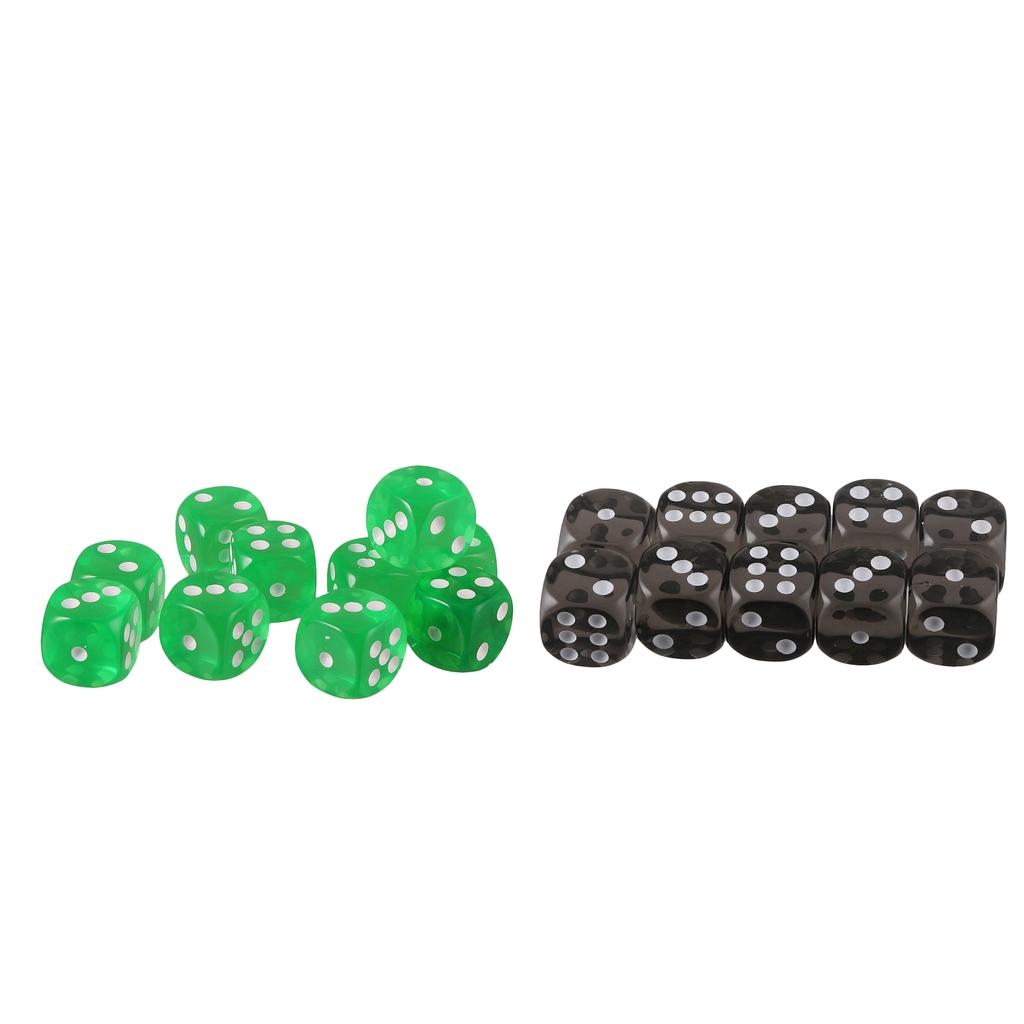 20pcs Acrylic Six Sided D6 Dice for D&D TRPG Party Board Game Accessories
