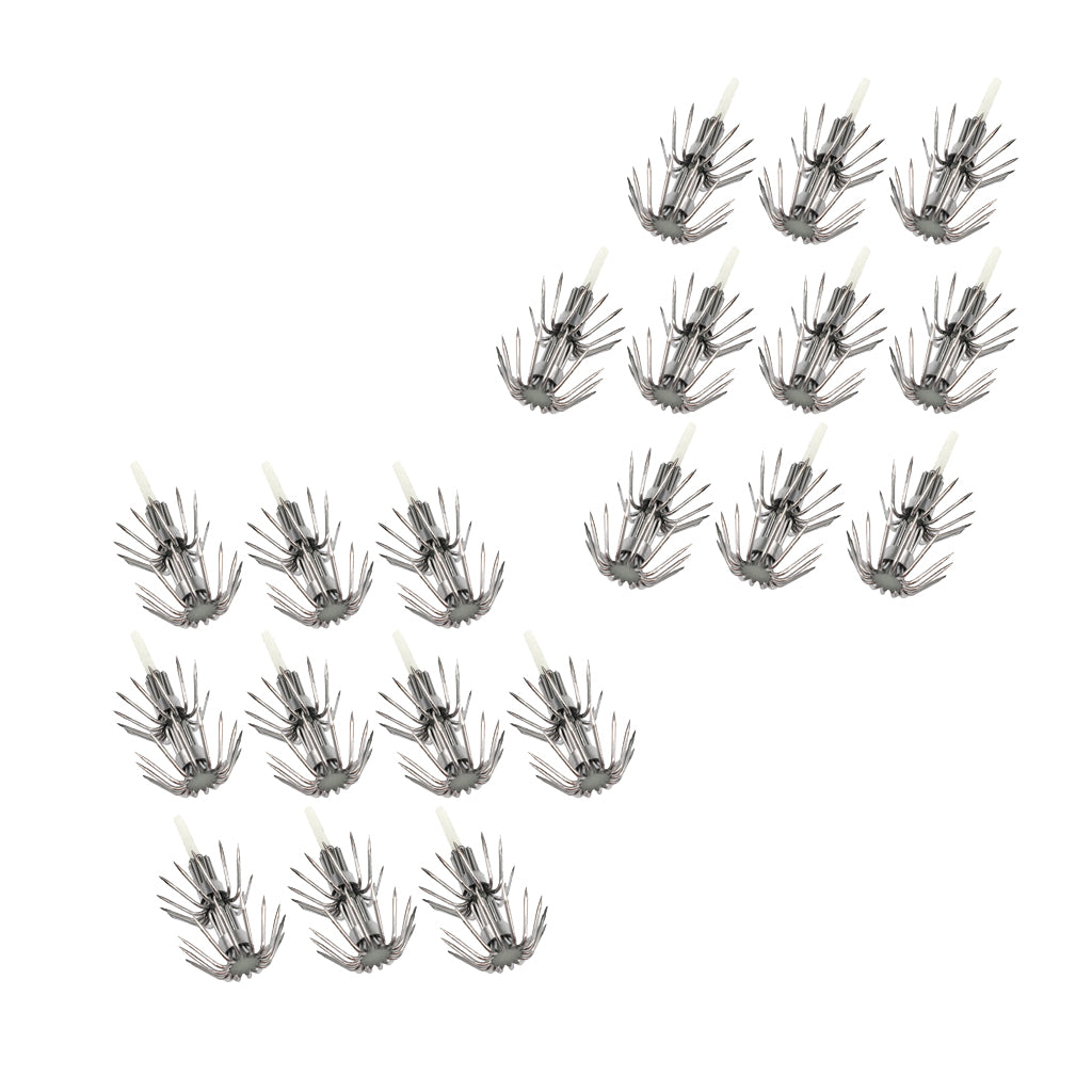 20pcs Stainless Steel Luminous Squid Lure Hooks Fishing Egi Jig Hooks 030
