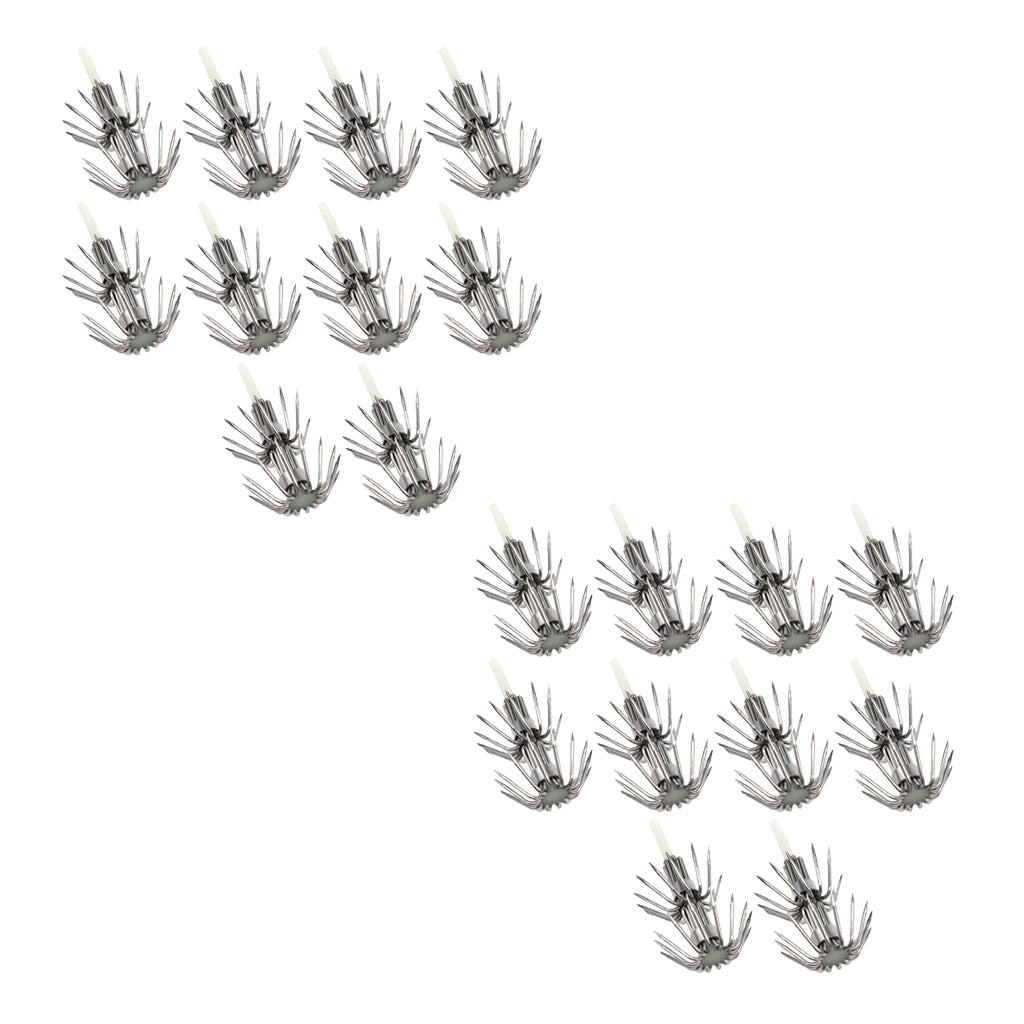20pcs Stainless Steel Luminous Squid Lure Hooks Fishing Egi Jig Hooks 030