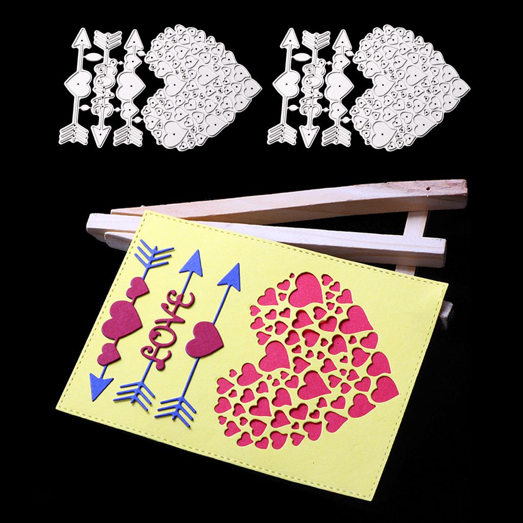 2x Heart Metal Cutting Dies Embossing Stencil for DIY Scrapbook Card Making