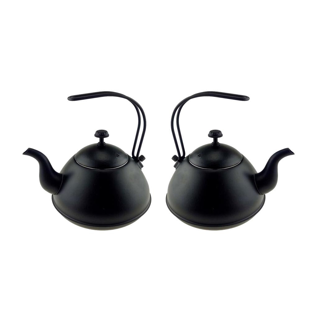 2Pcs 2L Stainless Steel Tea Coffee Kettle Gooseneck Thin Over Coffee Black