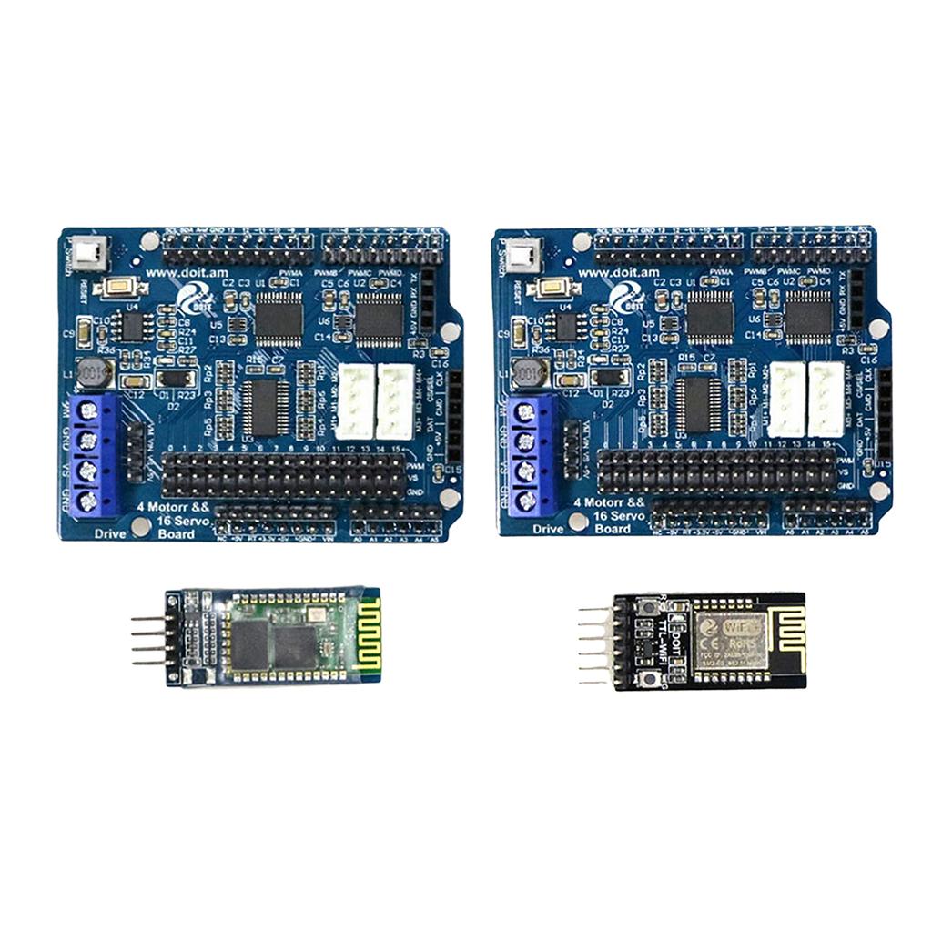 2/4 DC Motor 16-Way Servo Drive Board Motor Board+WiFi & BT Module