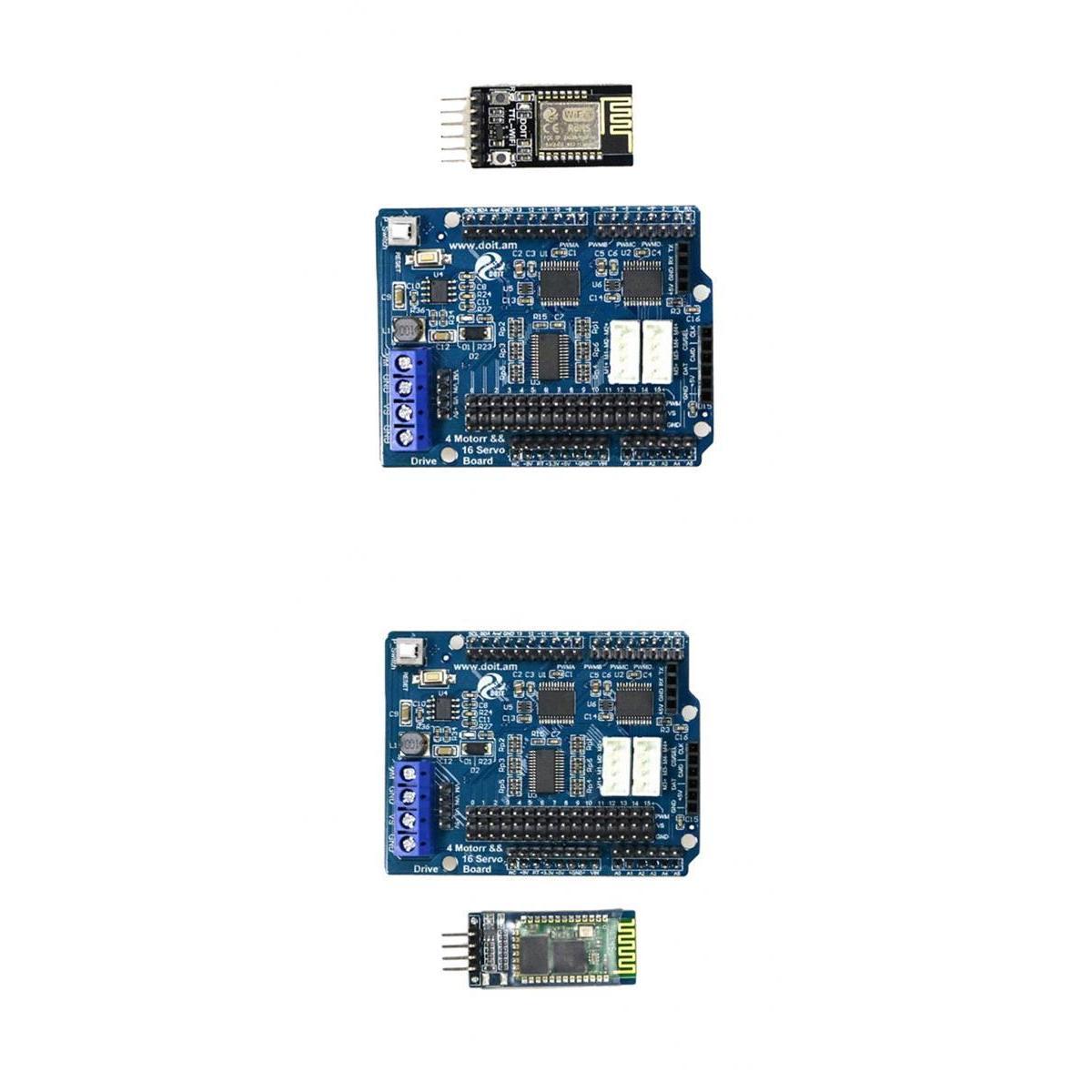 2/4 DC Motor 16-Way Servo Drive Board Motor Board+WiFi & BT Module