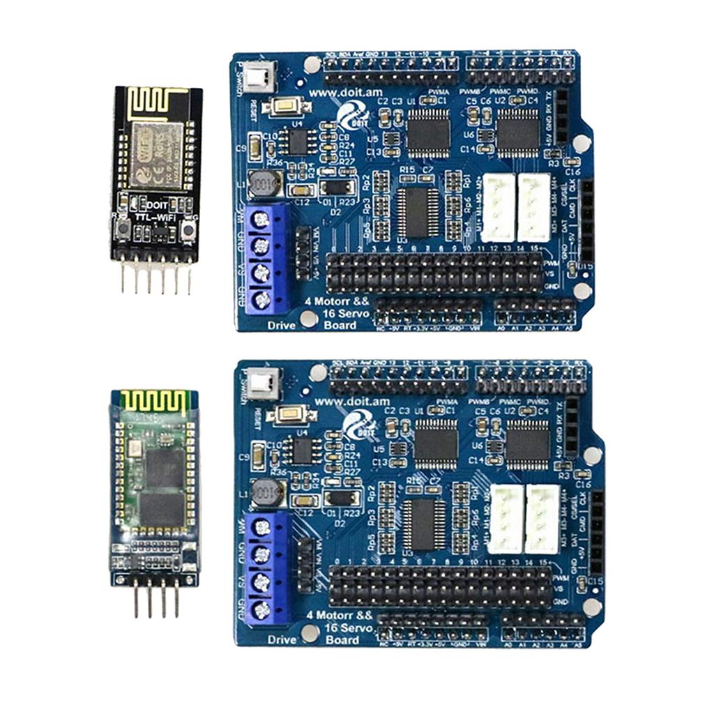 2/4 DC Motor 16-Way Servo Drive Board Motor Board+WiFi & BT Module