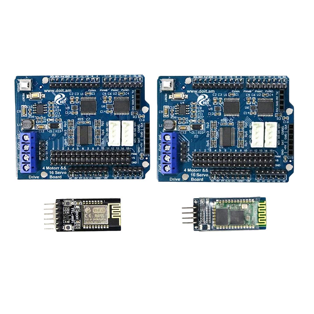 2/4 DC Motor 16-Way Servo Drive Board Motor Board+WiFi & BT Module