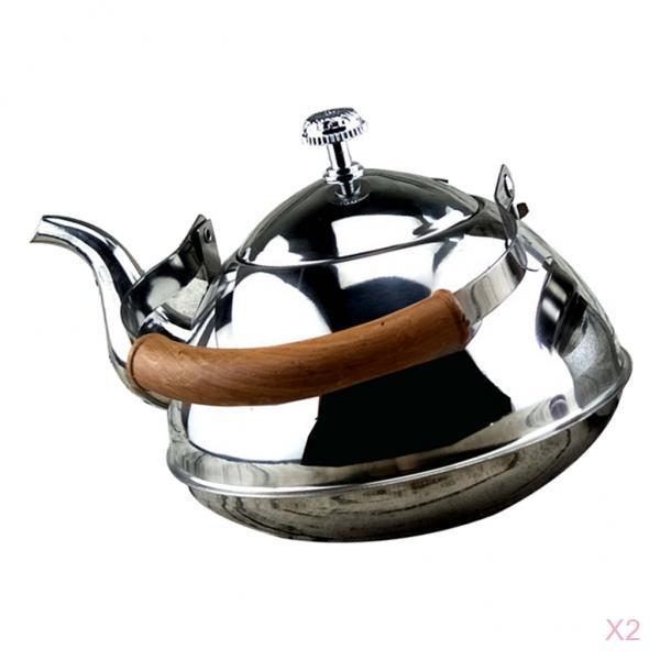 2x 2 L Outdoor Camping Stainless Steel Kettle Kitchen Fast Boil Tea Pot