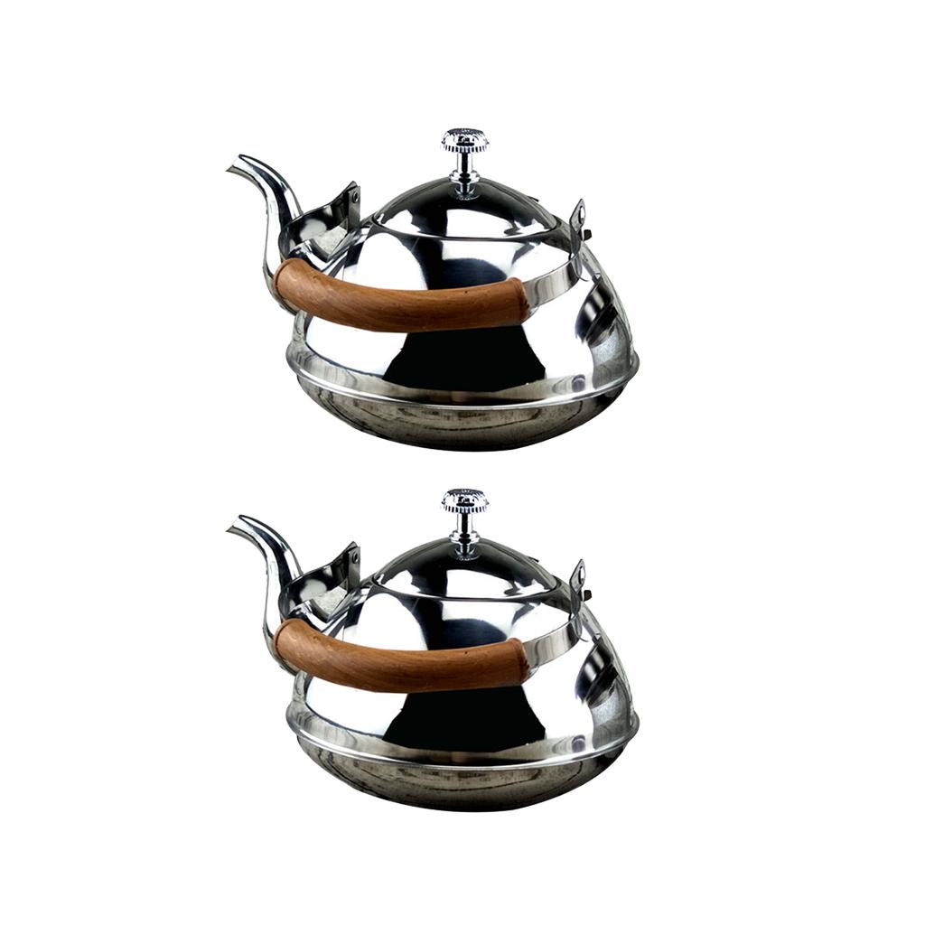 2x 2 L Outdoor Camping Stainless Steel Kettle Kitchen Fast Boil Tea Pot