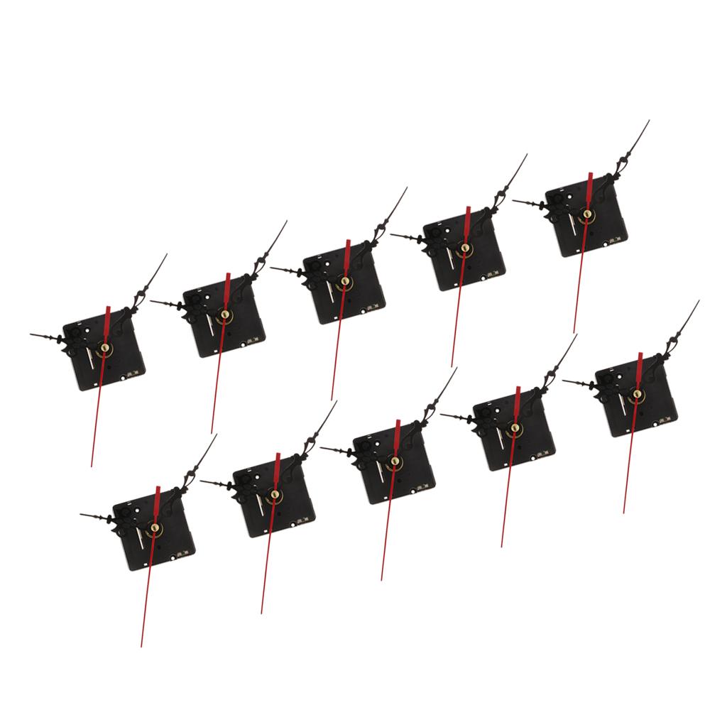 10 Set Clock Movement for Quartz Wall Clock Repair Black short shaft 1.2cm
