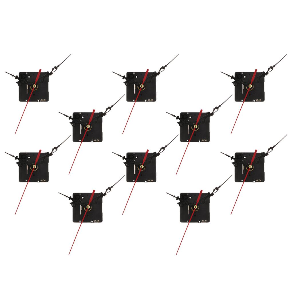 10 Set Clock Movement for Quartz Wall Clock Repair Black short shaft 1.2cm