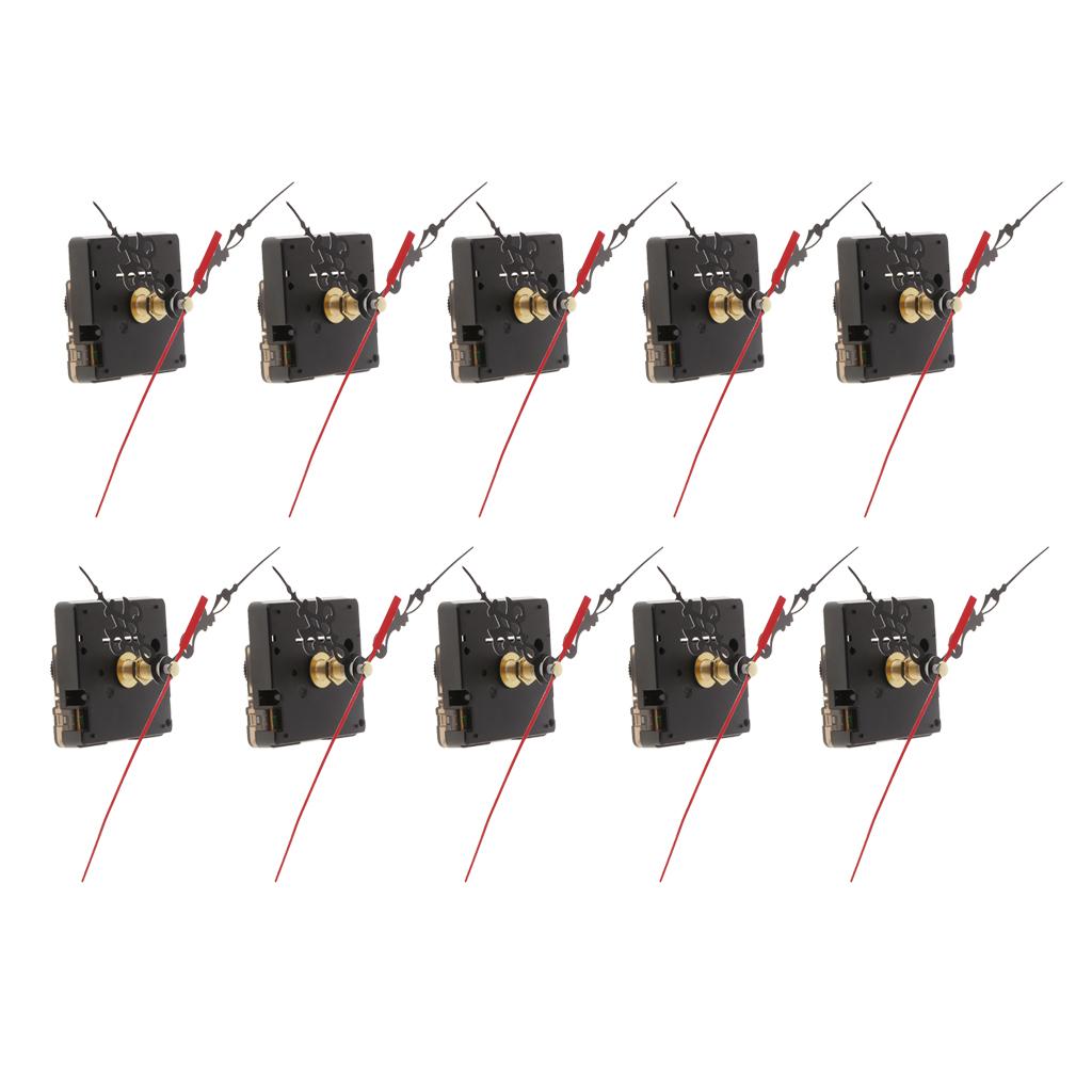 10 Set Clock Movement for Quartz Wall Clock Repair Black long shaft 2.1cm