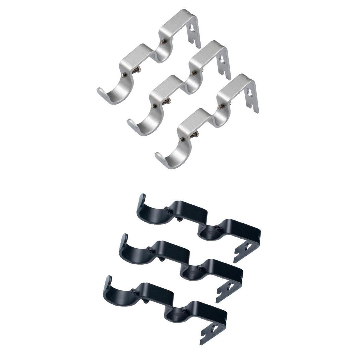 2 Color 6Pcs Adjustable Metal Curtain Pole Rod Wall Bracket Holder