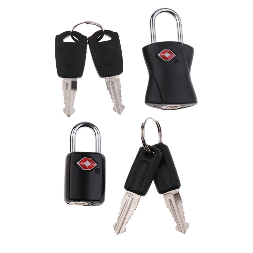2Pcs TSA Safe Travel Padlock Luggage Suitcase Secure Lock Padlock with 4 Key