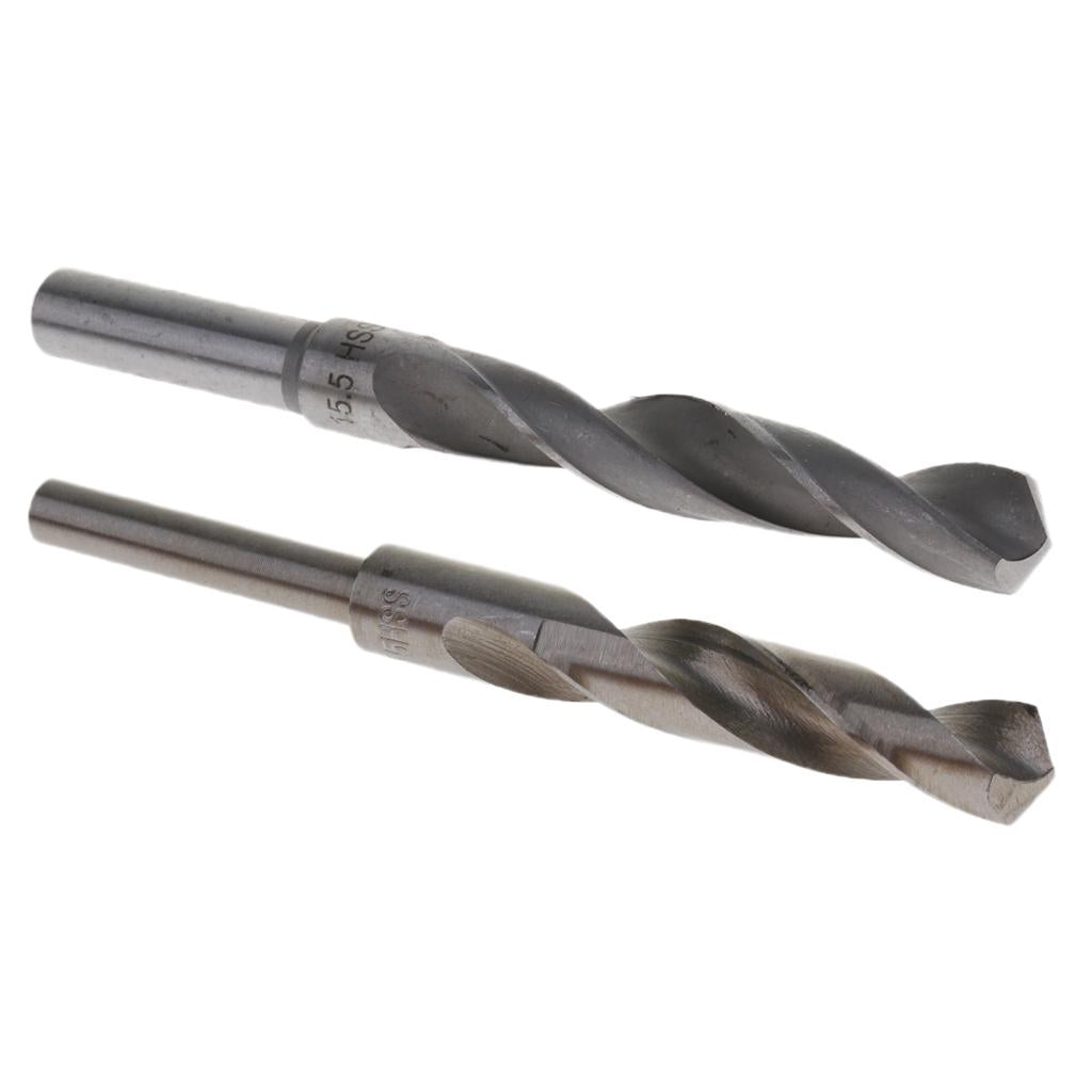 2x High Speed Steel 1/2 Drill Straight Shank Twist Metal Drill Bit 15&15.5mm