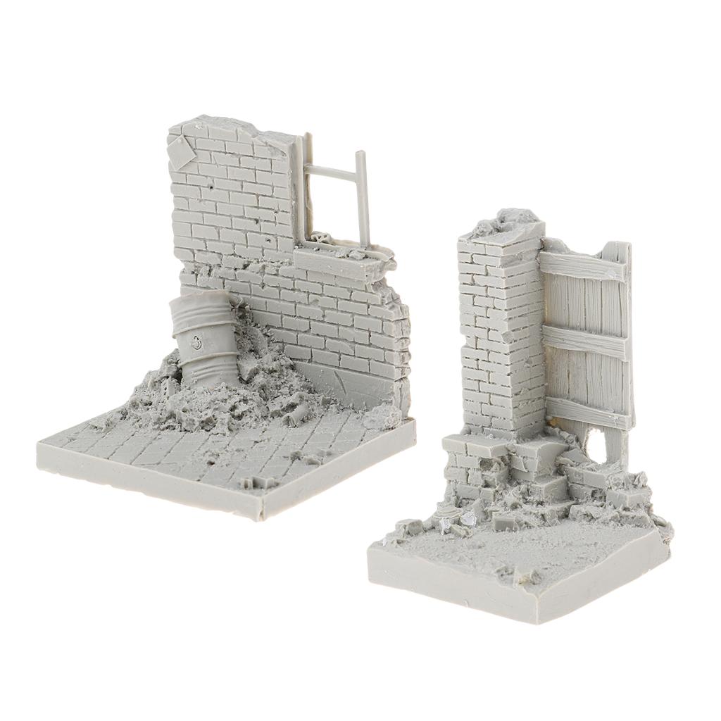 1/35 Military Battlefield Base City Ruins Wall Models for Sand Table Armor