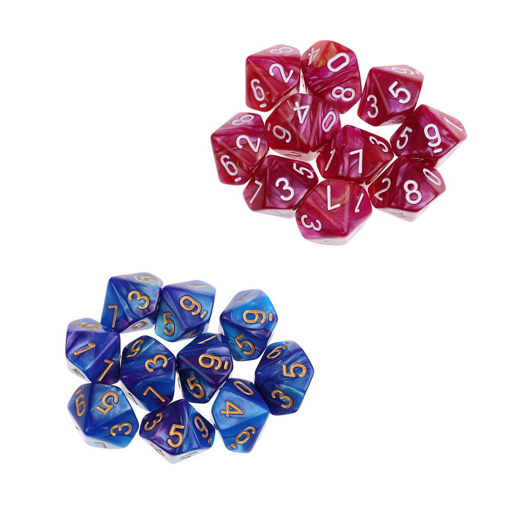 20pcs Dice D10 Polyhedral Dice for Dungeons and Dragons Table Games