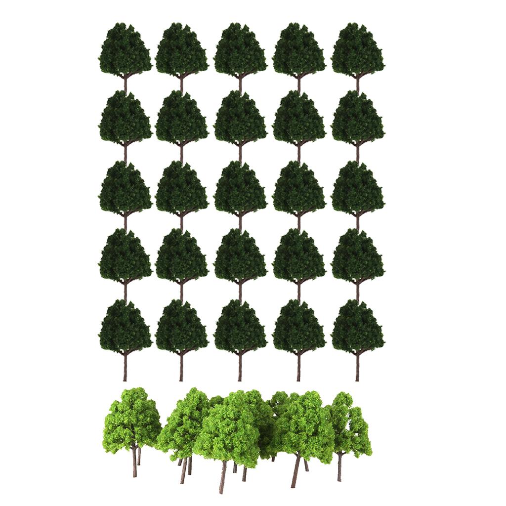 50Pcs 1:150 Model Cypress Trees Layout Diorama Wargame Railroad Scenery DIY