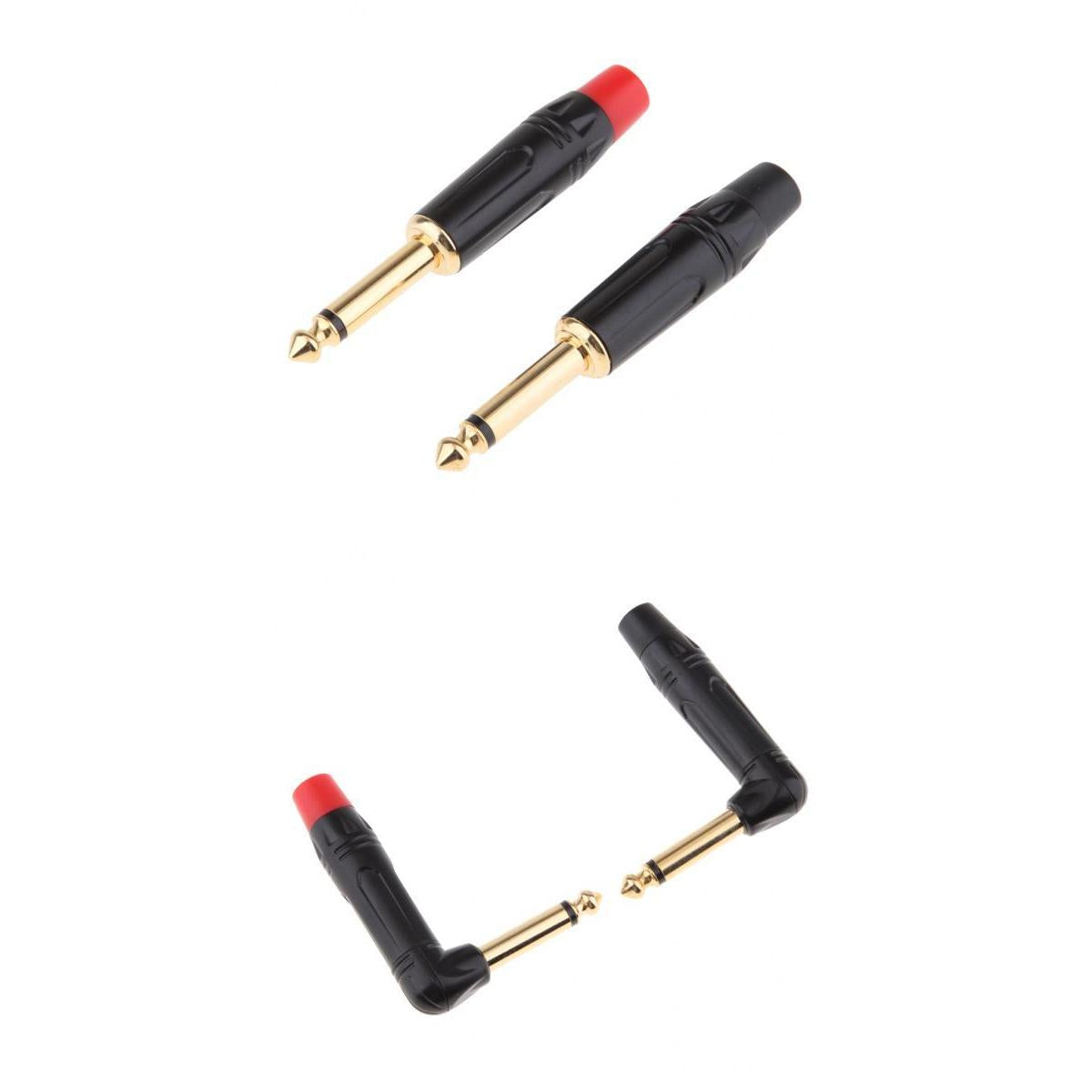 4Pieces 6.5mm Mono Male Amplifier Audio Solder Jack Plug Adapter