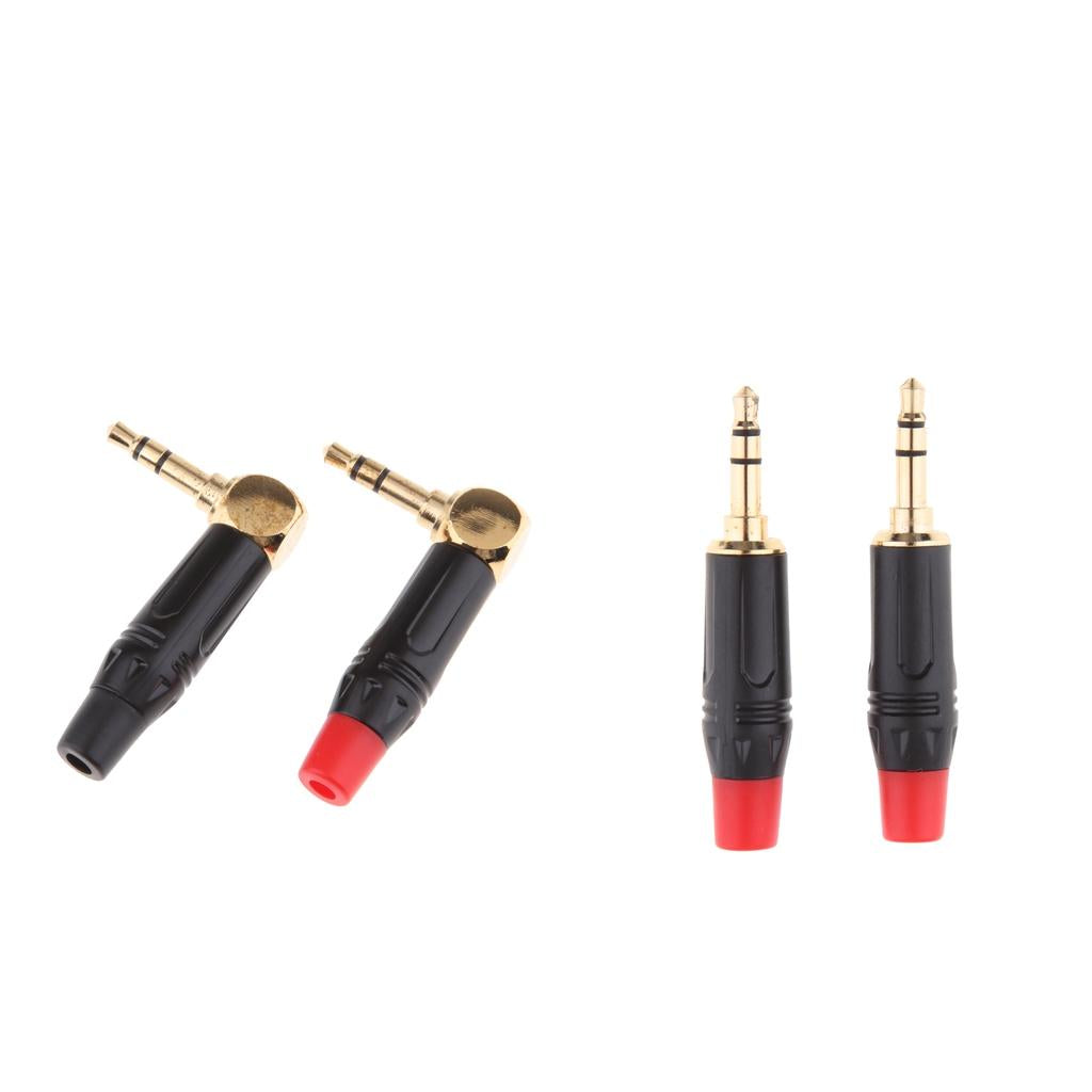 4Pieces 3.5mm 3Pole Male Repair Earphones Audio Solder Jack Plug Adapter