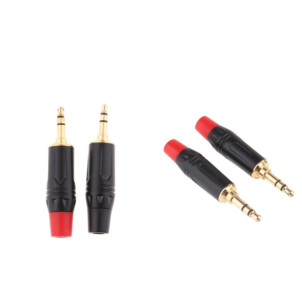 4Pcs 3.5mm 3Pole Male Repair Earphones Audio Solder Jack Plug Adapter
