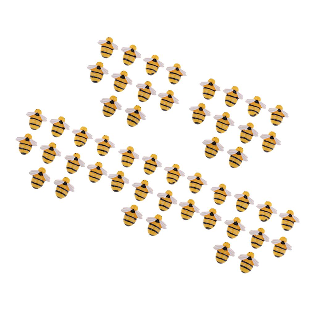 50 Pieces Bee Shape Resin Flatback Embellishment DIY Phone Case Decoration