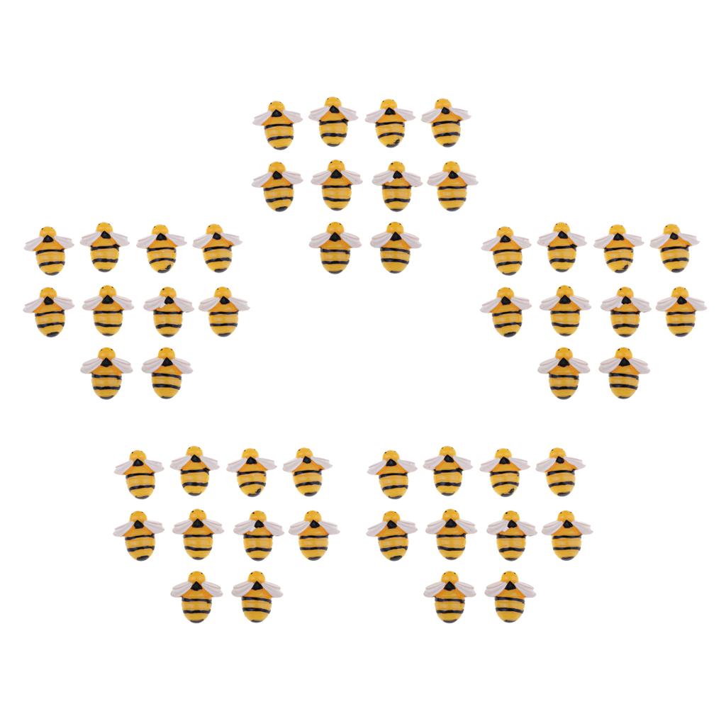 50 Pieces Bee Shape Resin Flatback Embellishment DIY Phone Case Decoration