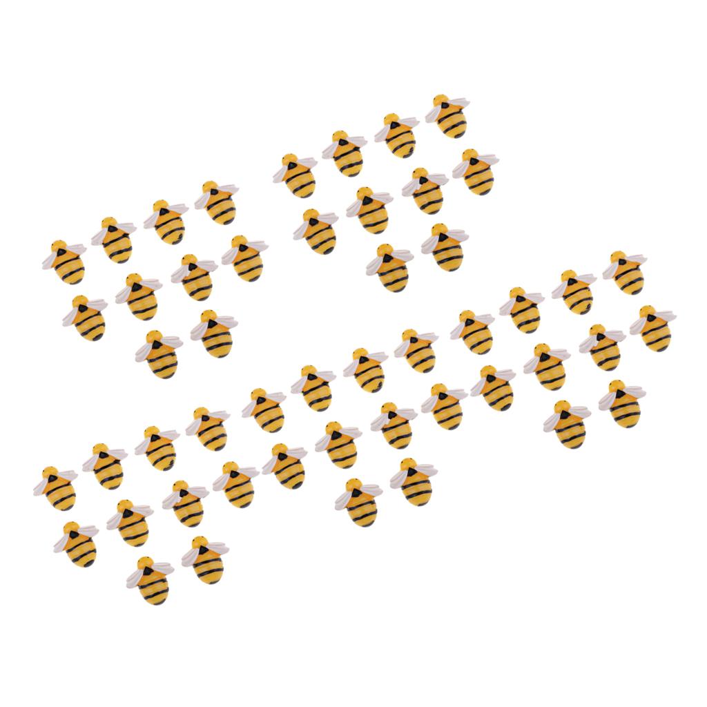 50 Pieces Bee Shape Resin Flatback Embellishment DIY Phone Case Decoration
