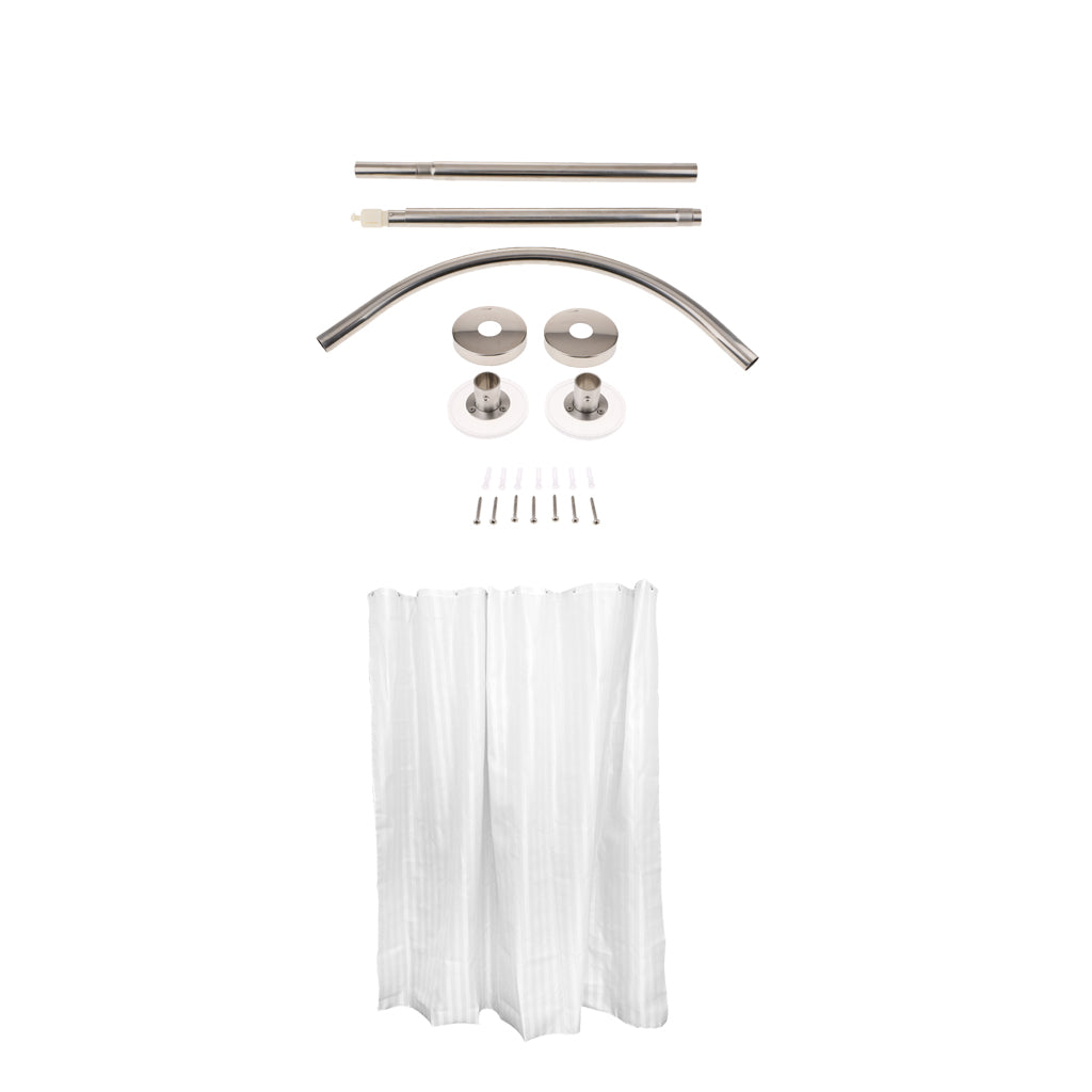 Adjustable Curved Shower Curtain Rod Bath &Shower Curtains