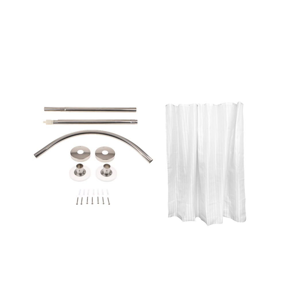Adjustable Curved Shower Curtain Rod Bath &Shower Curtains