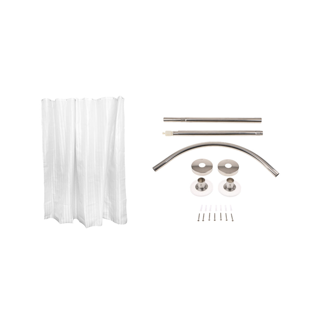 Adjustable Curved Shower Curtain Rod Bath &Shower Curtains