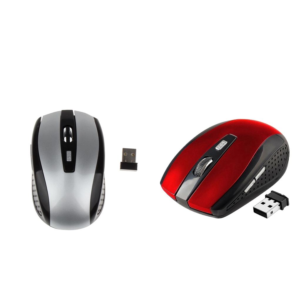2Pcs 2.4G Wireless Mouse Mini Cordless Optical Mice 6Button 1800DPI for PC
