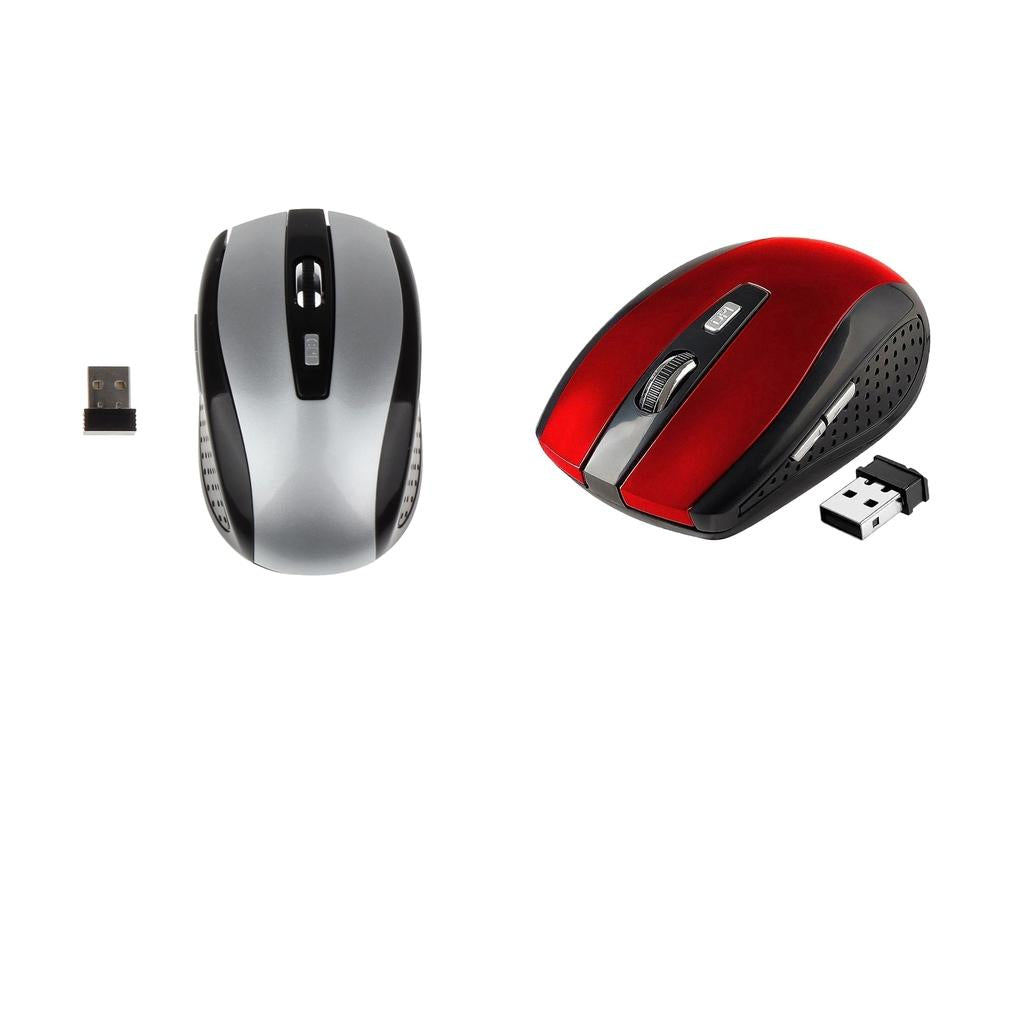 2Pcs 2.4G Wireless Mouse Mini Cordless Optical Mice 6Button 1800DPI for PC