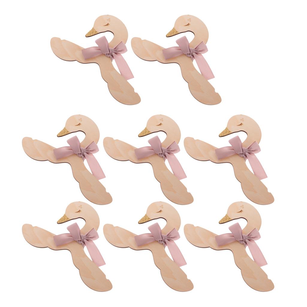 8pcs Sweet Swan Bow Baby Kids Room Nursery Wooden Coat Clothes Hook Hanger