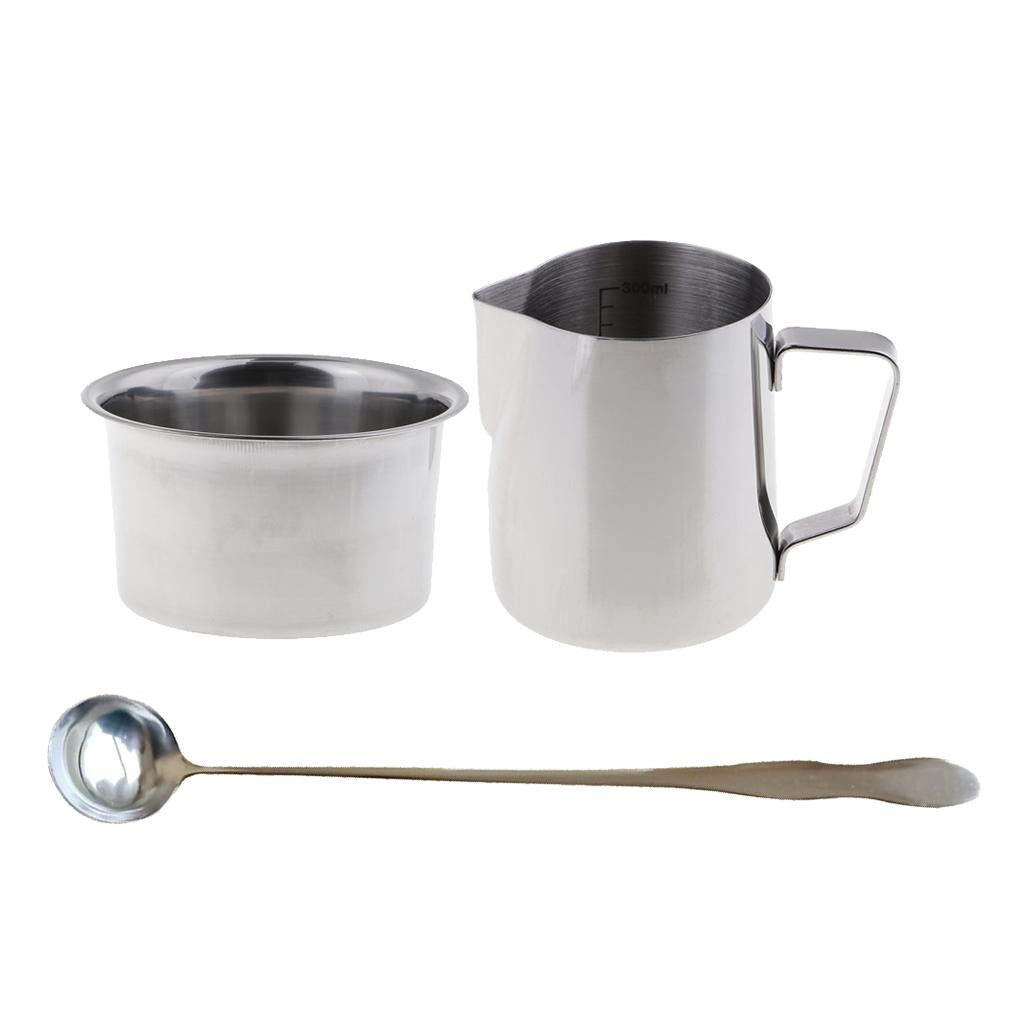 3 Pieces/set Candle Making Pitcher 300ml Double Boiler Pot Wax Mixing Spoon
