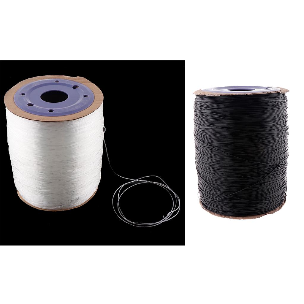 2 Rolls of Clear Black 650m Elastic Thread Jewelry Making Cord String 1.0mm