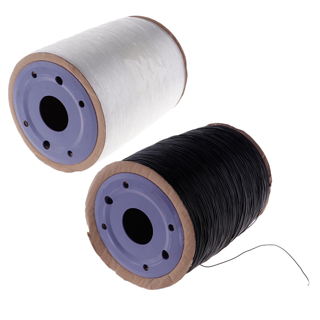 2 Rolls of Clear Black 650m Elastic Thread Jewelry Making Cord String 1.0mm