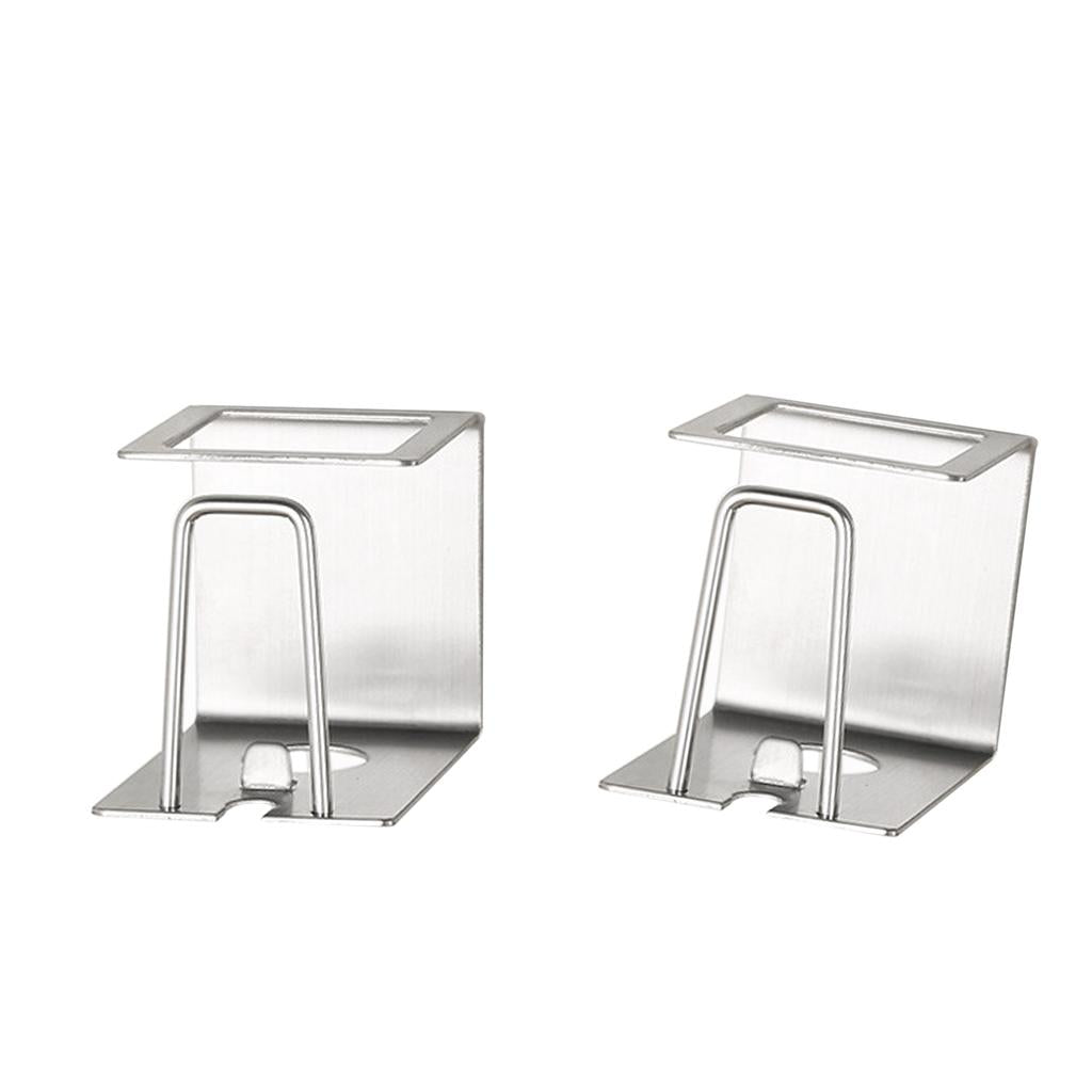 2Pcs Wall Mounted Toothbrush Holder Toothpaste Self Adhesive Stainless Steel