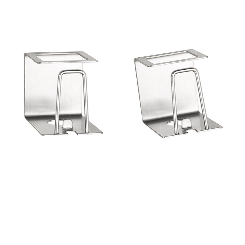 2Pcs Wall Mounted Toothbrush Holder Toothpaste Self Adhesive Stainless Steel