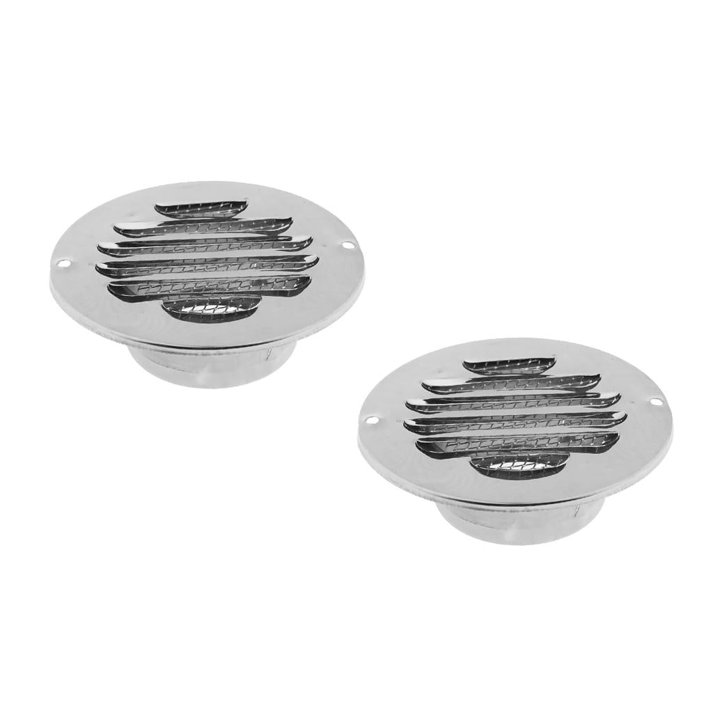2pcs Stainless Wall Ceiling Round Air Vent Grille Cover Ventilation Ducting
