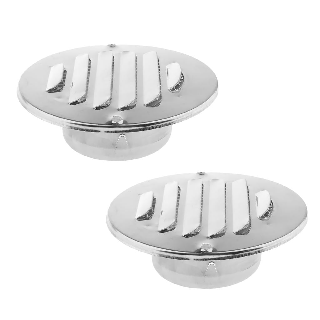 2pcs Stainless Wall Ceiling Round Air Vent Grille Cover Ventilation Ducting