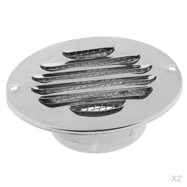 2pc Stainless Wall Ceiling Round Air Vent Grille Cover Ventilation Ducting