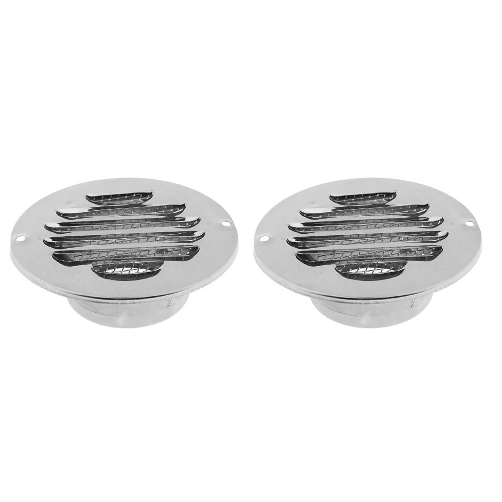 2pc Stainless Wall Ceiling Round Air Vent Grille Cover Ventilation Ducting